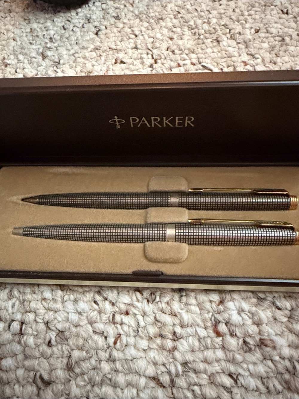 Parker 75 Ciselé sterling silver writing set